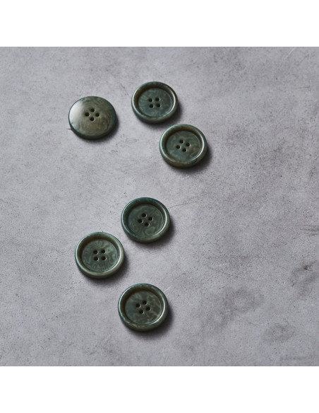 Bouton corozo bord arrondi - Vert mousse