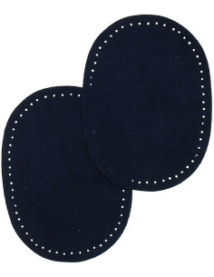 Mini coudières thermocollantes imitation daim bleu marine