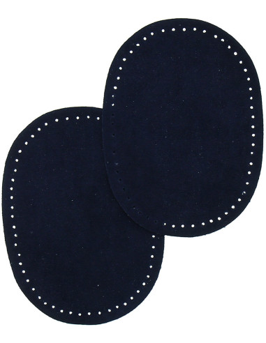 Mini coudières thermocollantes imitation daim bleu marine