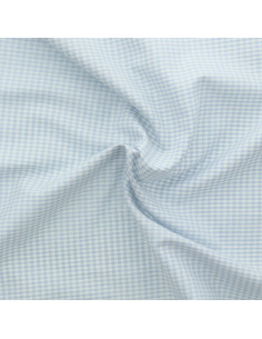 Tissu Vichy petits carreaux - Bleu clair