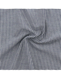 Tissu Vichy petits carreaux - Bleu marine