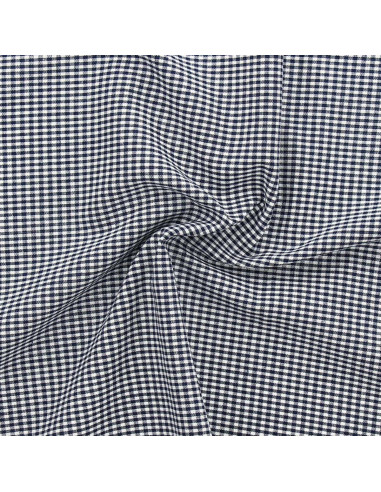 Tissu Vichy petits carreaux - Bleu marine