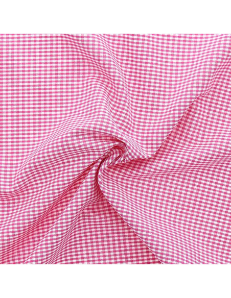 Tissu Vichy petits carreaux - Fuchsia