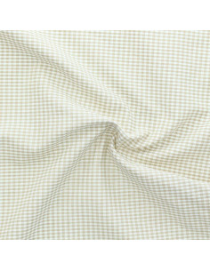Tissu Vichy petits carreaux - Beige