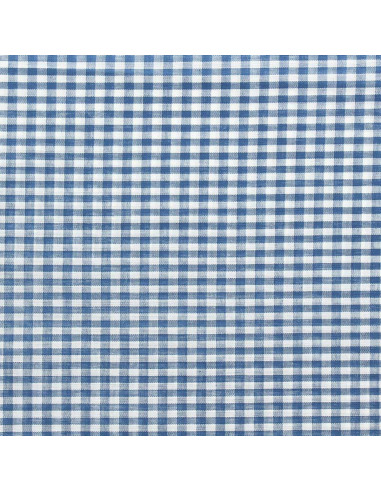 Tissu Vichy grands carreaux - Bleu jeans