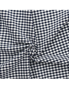 Tissu Vichy grands carreaux - Bleu marine
