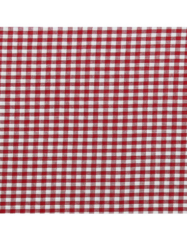 Tissu Vichy grands carreaux - Rouge