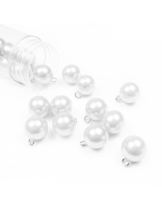 Bouton boule nacré mariage - Blanc 2