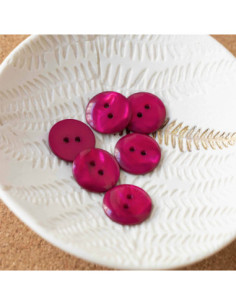 Bouton Sparkle 2 trous - Fuchsia