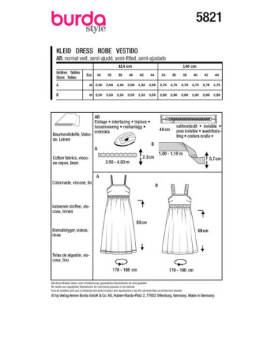 Patron de robe - Burda 5821