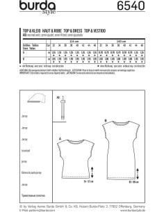 Patron de haut et robe - Burda 6540 2
