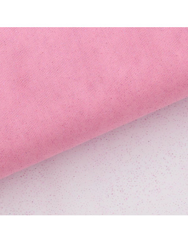 Tulle pailleté - Rose