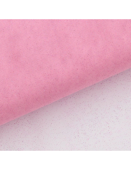 Tulle pailleté - Rose
