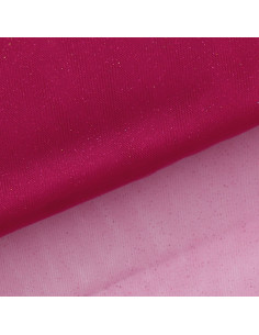 Tulle pailleté - Fuchsia