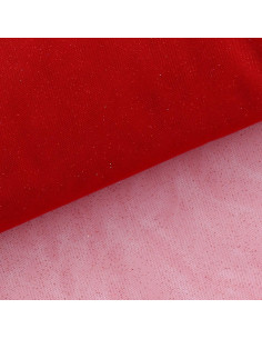 Tulle pailleté - Rouge
