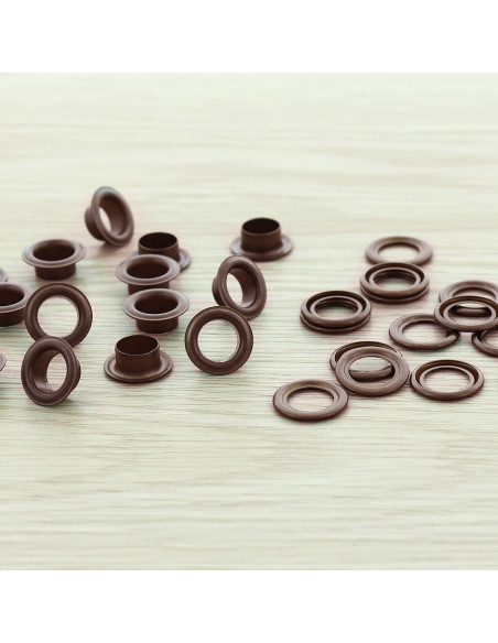 Sachet de 100 oeillets avec rondelles 8 mm - Cuivre