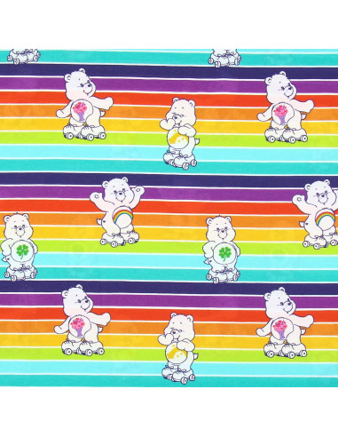 Tissu jersey Bisounours - Arc-en-ciel