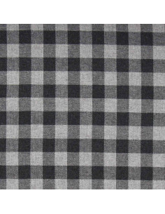 Tissu flanelle grands carreaux - Gris 2