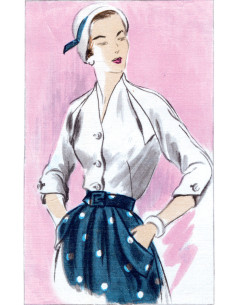 Patron de chemisier, jupe et ceinture - Vogue 1863 2