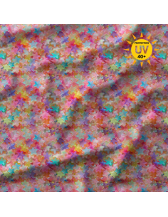 Tissu lycra maillot de bain - Gummystar rose et violet