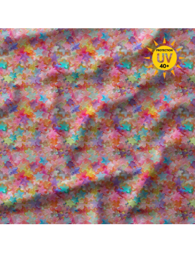 Tissu lycra maillot de bain - Gummystar rose et violet