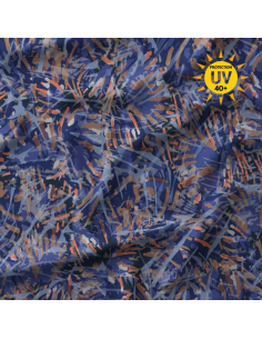 Tissu lycra maillot de bain - Fizyle bleu et orange