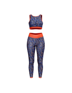 Tissu lycra maillot de bain - Fizyle bleu et orange 2