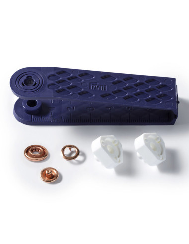 Boite de 10 boutons pression jersey Cuivre avec outil 10 mm