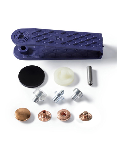 Boite de 10 boutons pression anorak Cuivre avec outil 15 mm