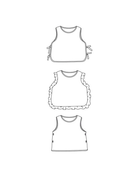 Patron de plastron ou pull sans manches Brisbane kids - Ikatee