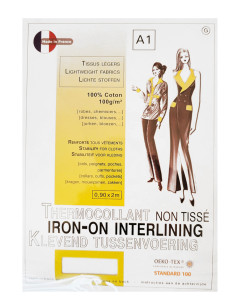 Entoilage non tissé thermocollant 0,9 x 2,0 m - Tissus légers