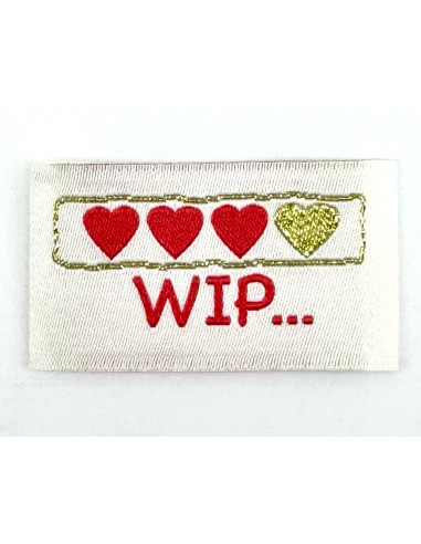 Lot de 5 étiquettes tissées à coudre WIP