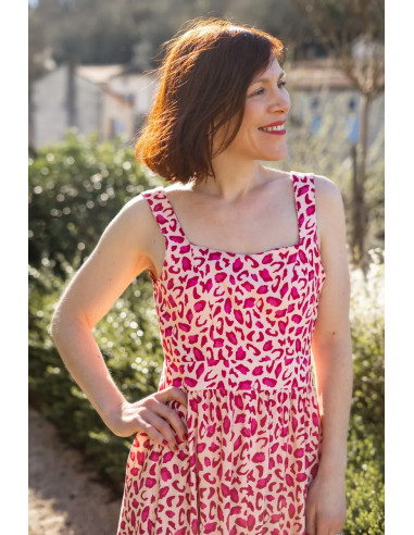 Tissu viscose Bagheera Rouge Grenade - Églantine & Zoé