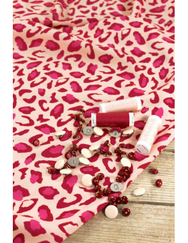 Tissu viscose Bagheera Rouge Grenade - Églantine & Zoé