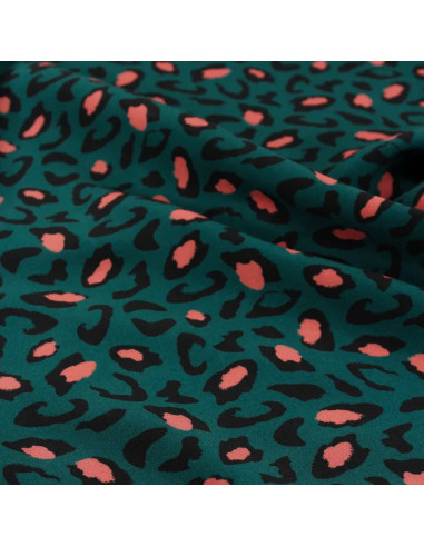Tissu viscose Bagheera Vert Dark Lagune - Églantine & Zoé