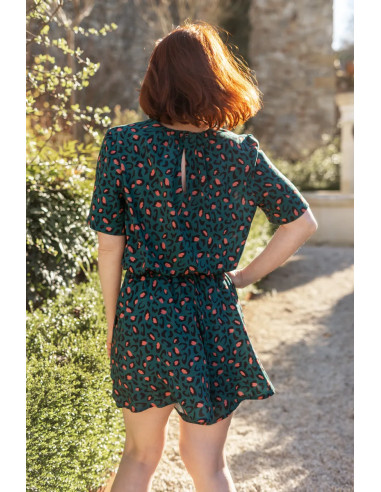 Tissu viscose Bagheera Vert Dark Lagune - Églantine & Zoé
