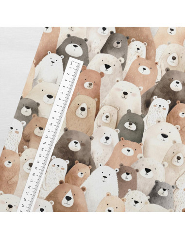 Tissu coton premium - Ours en peluche