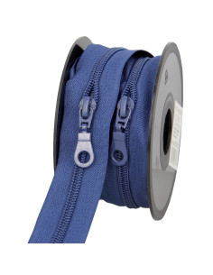 Rouleau de 5 mètres de fermeture nylon 5 mm avec tirettes - Bleu