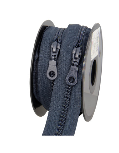 Rouleau de 5 mètres de fermeture nylon 5 mm avec tirettes - Ardoise
