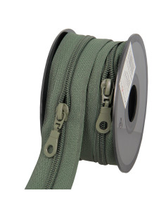 Rouleau de 5 mètres de fermeture nylon 5 mm avec tirettes - Vert