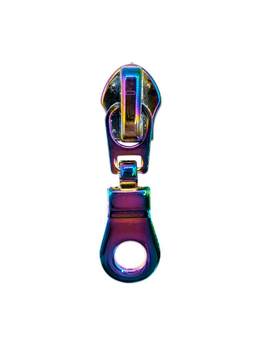 Curseur pour fermeture nylon 5 mm - Arc-en-ciel