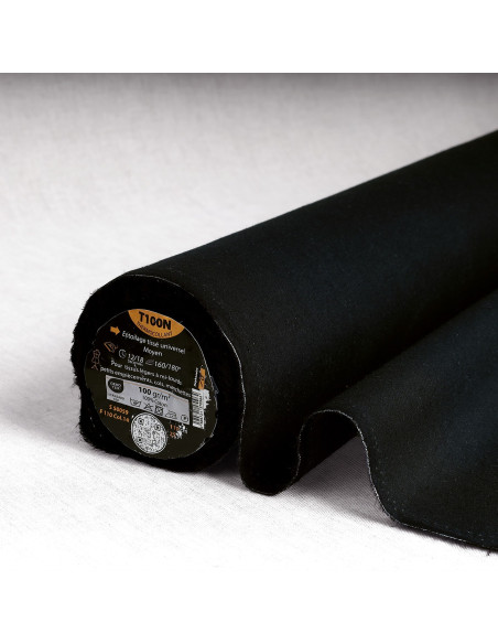 Entoilage tissé thermocollant universel moyen - Noir