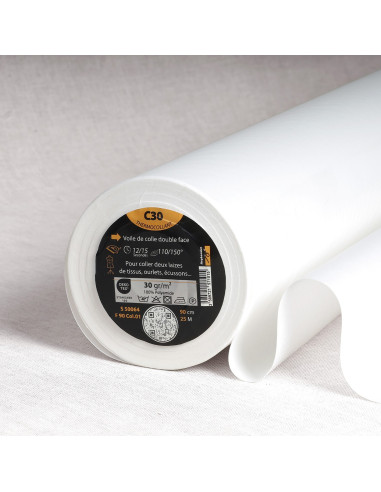 Voile de colle double face - Blanc