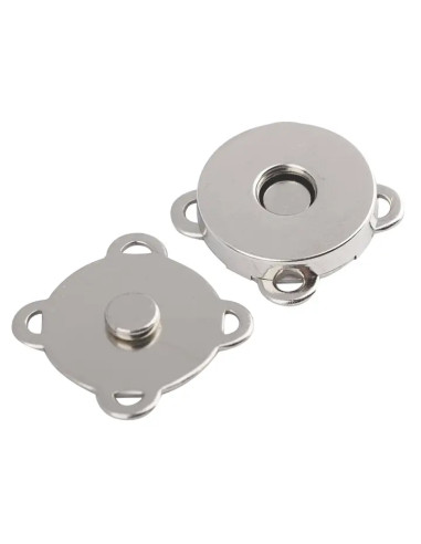 Boutons-pression magnétiques 18 mm à coudre - Argent