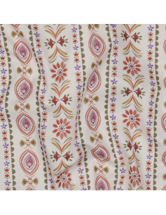 Tissu popeline de coton - Juliette fond écru