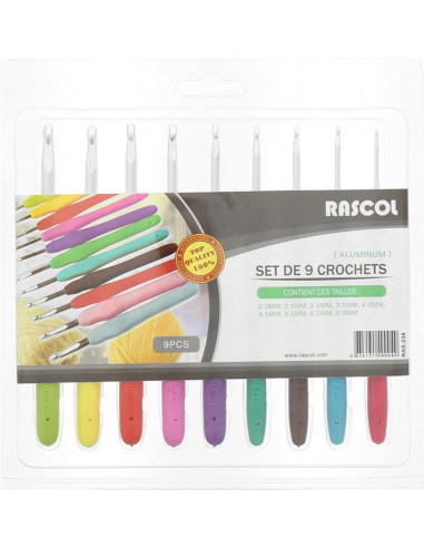 Set de 9 crochets ergonomiques Rascol