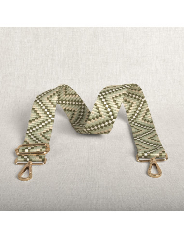 Sangle de sac zig zag avec mousquetons - Vert