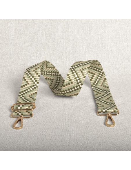 Sangle de sac zig zag avec mousquetons - Vert