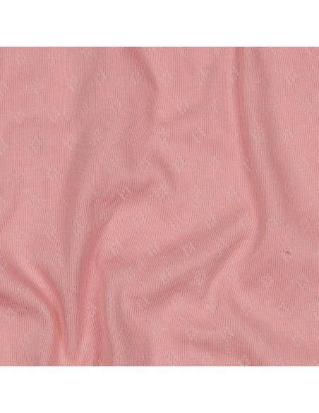 Tissu jersey maille pointelle - Rose