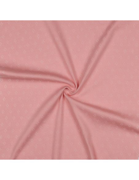 Tissu jersey maille pointelle - Rose
